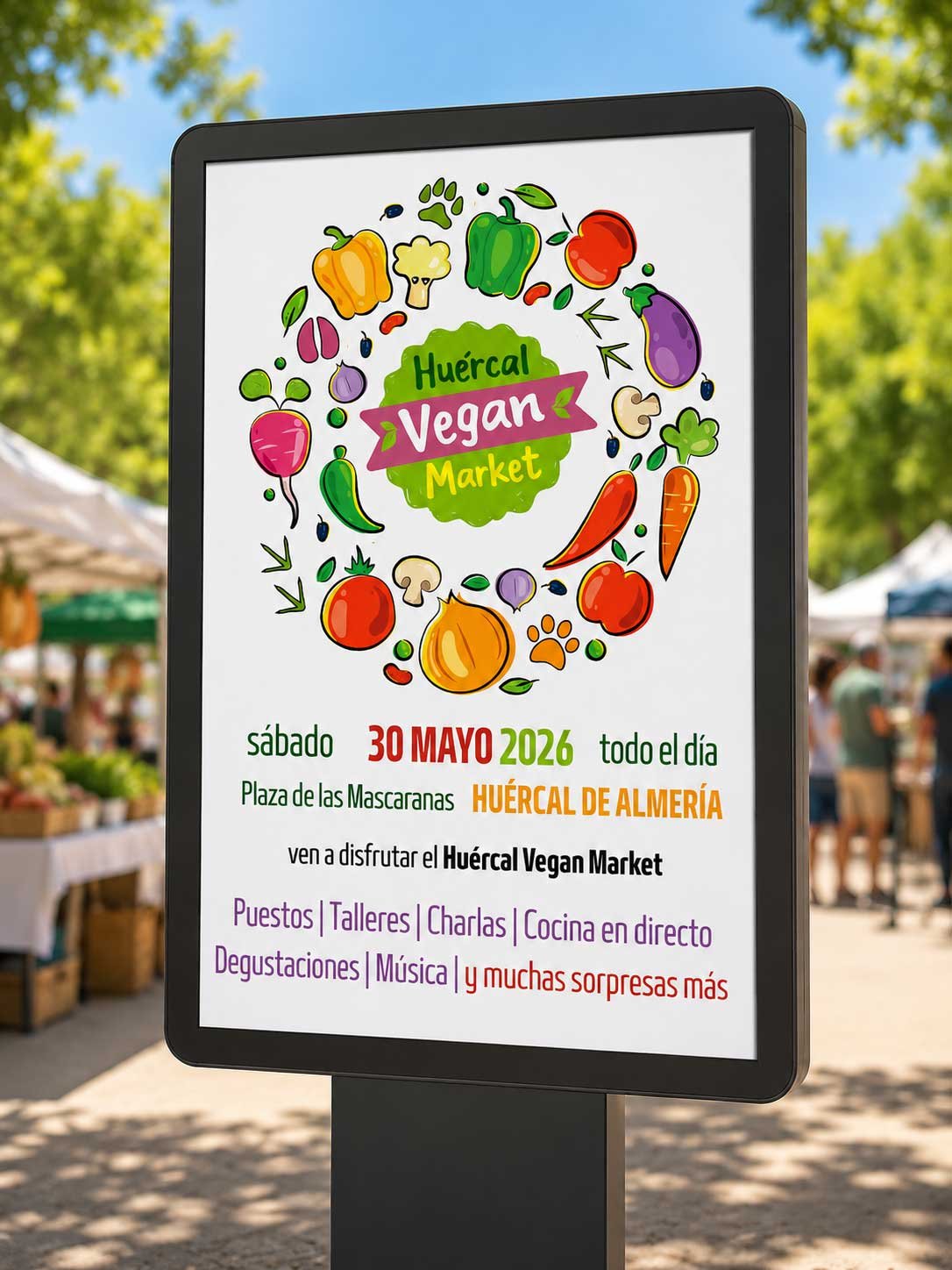 El s&aacute;bado 30 de mayo, Hu&eacute;rcal de Almer&iacute;a acoge Hu&eacute;rcal Vegan Market,