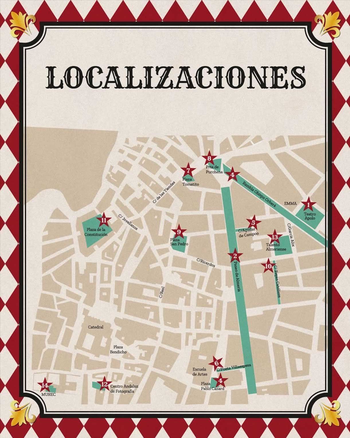 Localizaciones La Noche en Blanco de Almer&iacute;a
