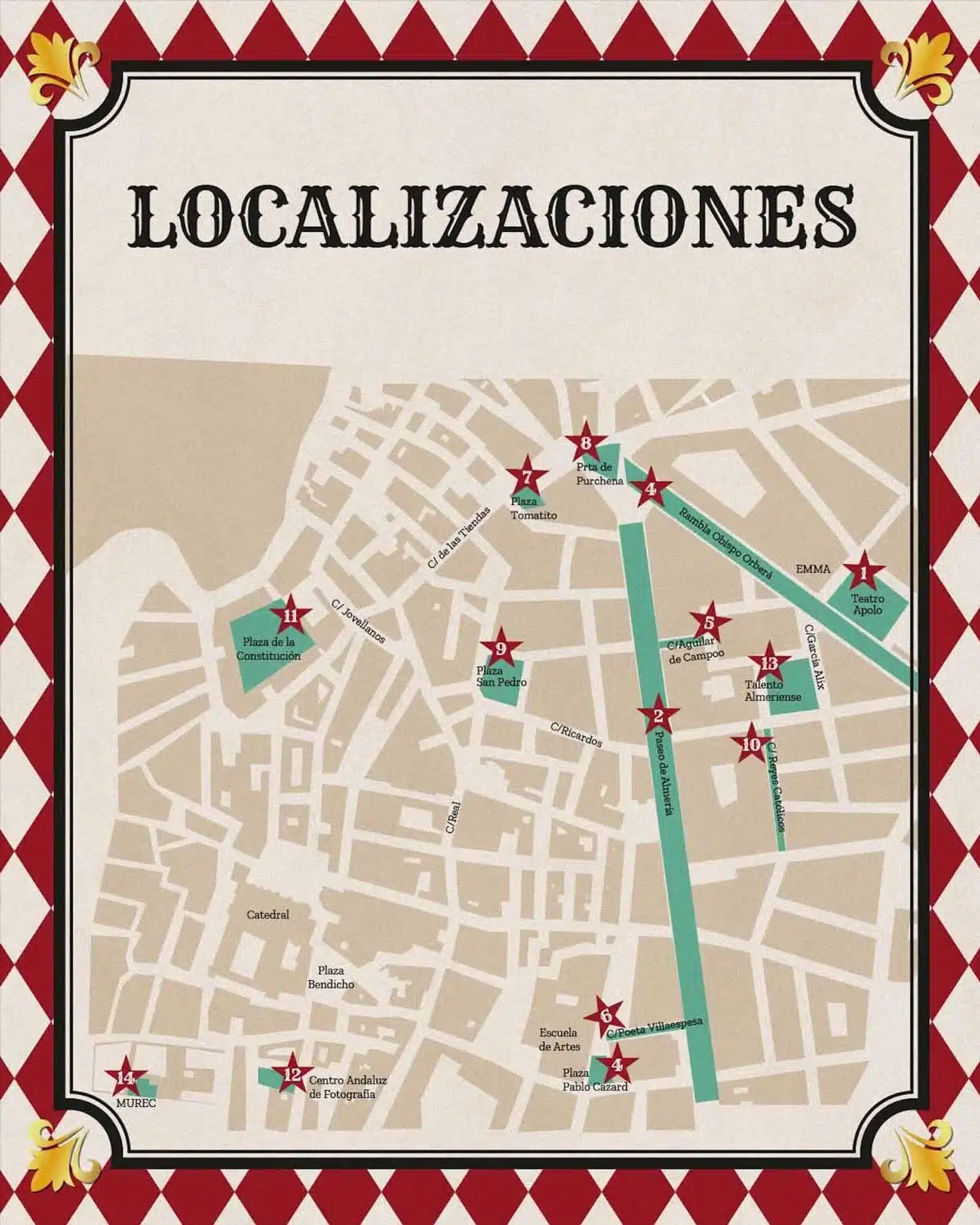Localizaciones La Noche en Blanco de Almería