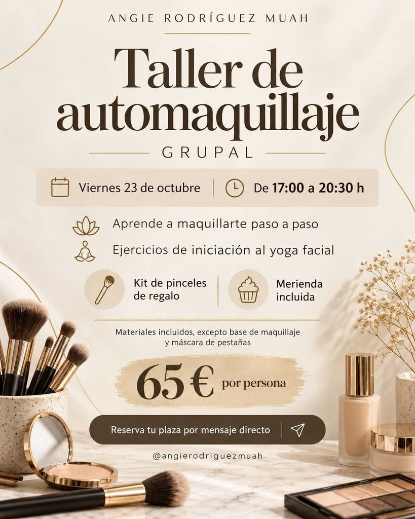 Taller de automaquillaje en Almer&iacute;a con Angie Rodr&iacute;guez
